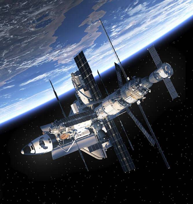 Space Shuttle docked with the ISS