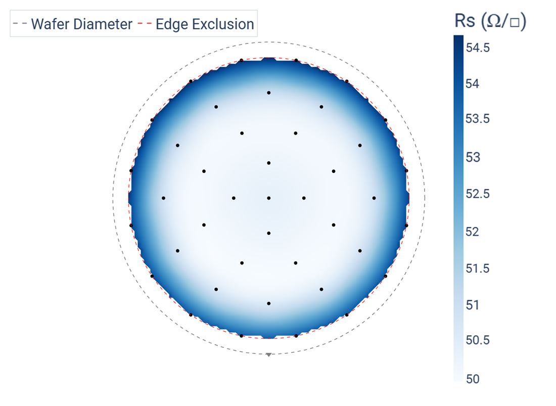 sheet resistance uniformity of tco map