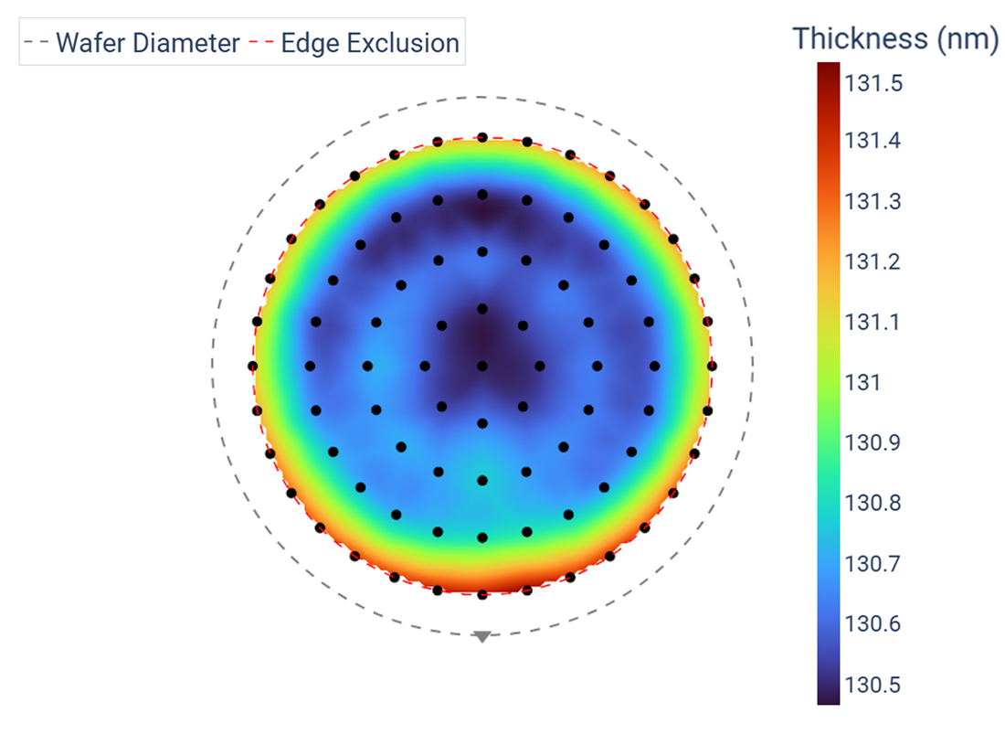 transparent conductive oxide uniformity map